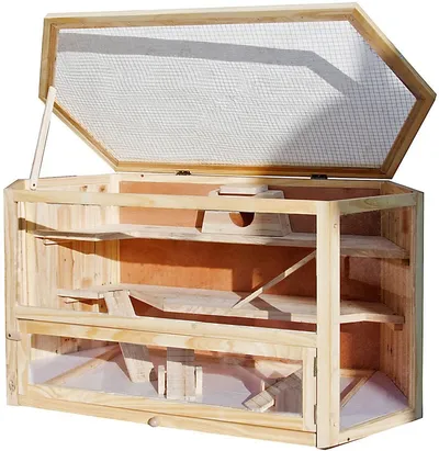 grande cage hamster bois